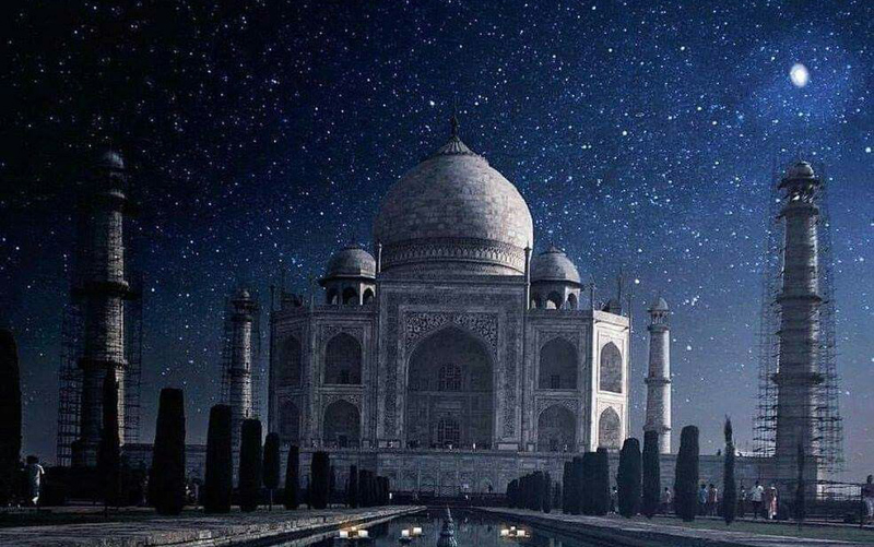 Taj Mahal Night View from Mehtab Bagh